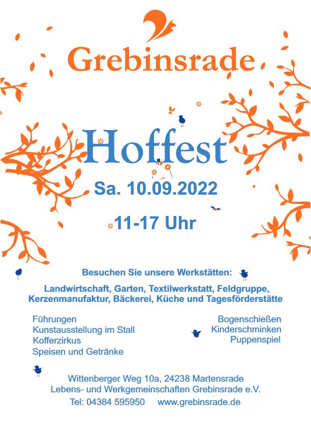 Hoffest in Grebinsrade am 10.09.2022 von 11:00 bis 17:00 Uhr