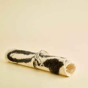 Filzsitzkissen rund flach schwarz weiss